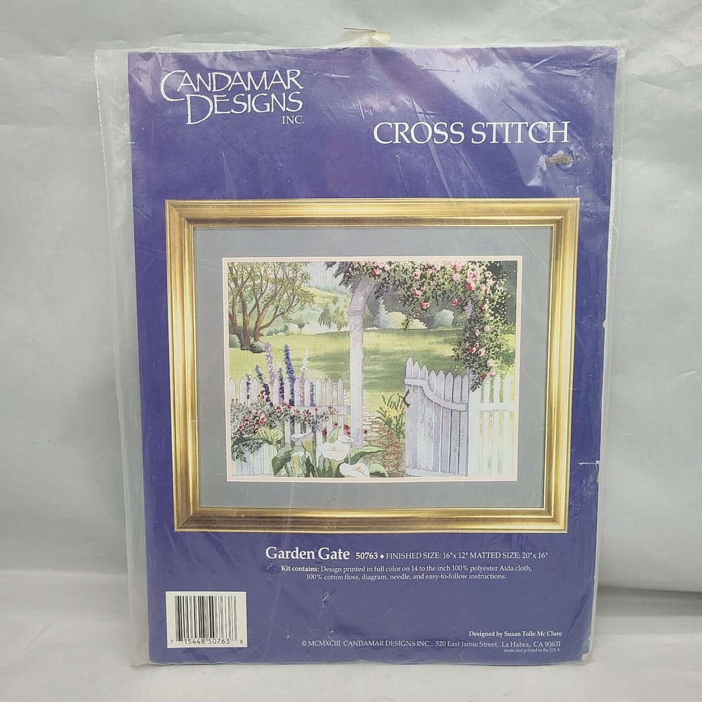 Candamar GARDEN GATE Cross Stitch Kit #50763 - Brand New & Sealed